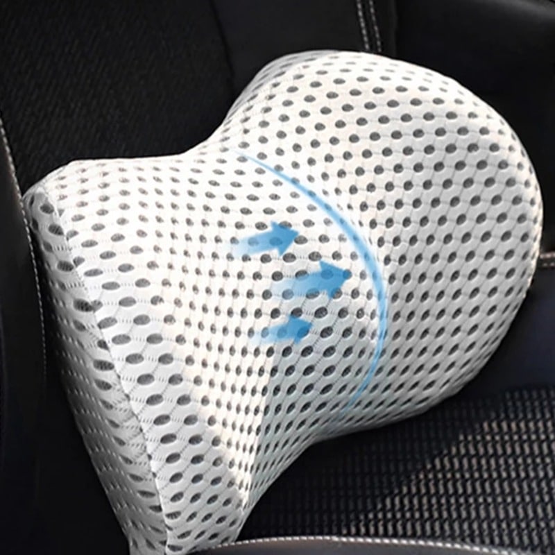 Premium memory foam orthopaedic back support cushion, ergonomic posture corrector for chairs.