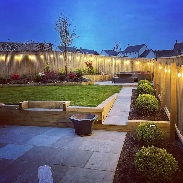 Durable outdoor LED string lights, waterproof & shatterproof, great for commercial bistro lighting & year-round use.