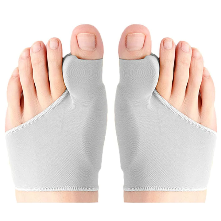 Unisex gel bunion corrector for comfortable toe alignment & hallux valgus pain relief. Soft foot care support.