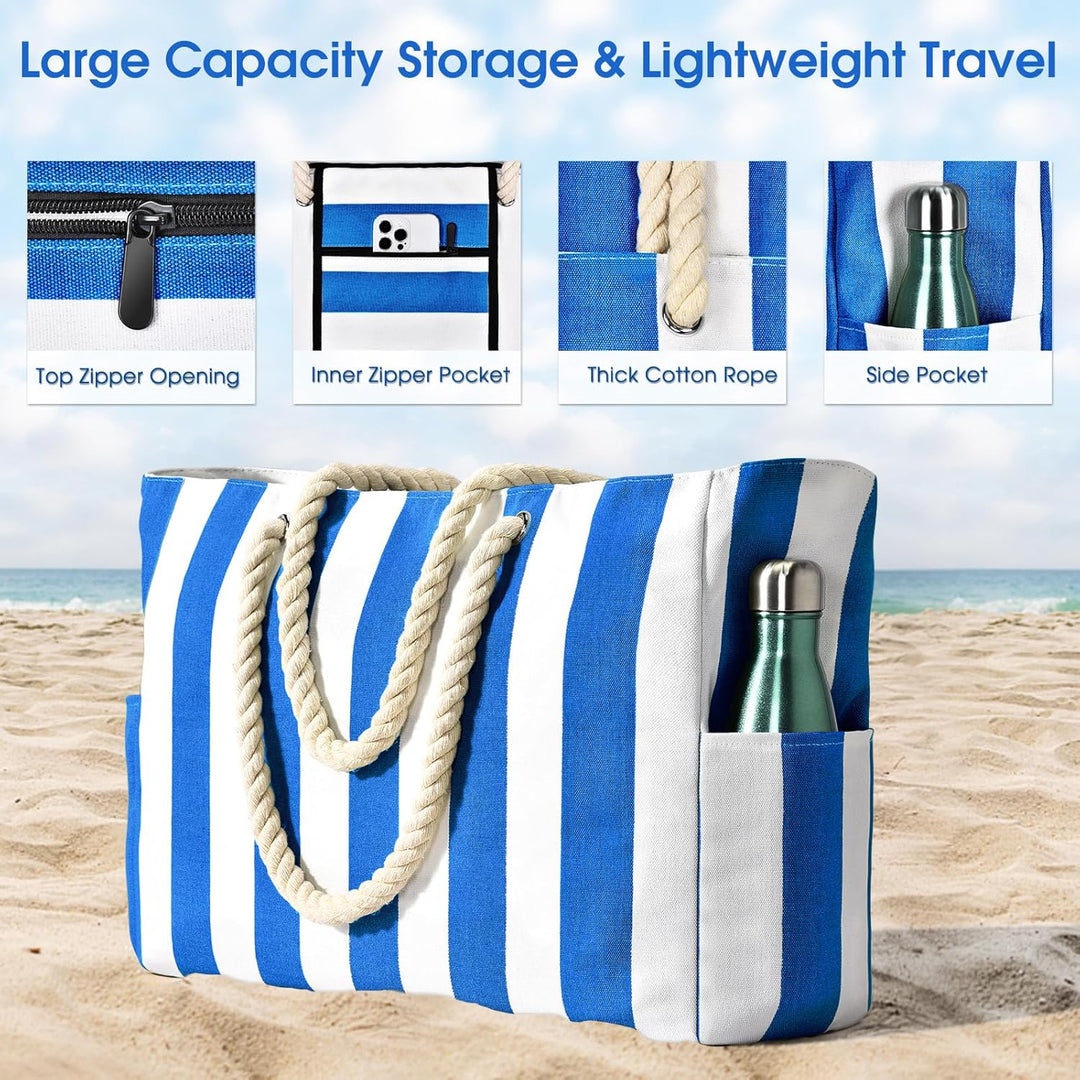 Sandproof women's beach carryall, oversized and waterproof for all your vacation needs.