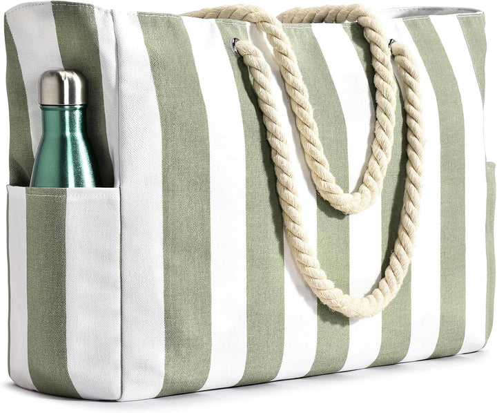 Spacious waterproof beach bag for women, sandproof for easy cleanup after fun in the sun.