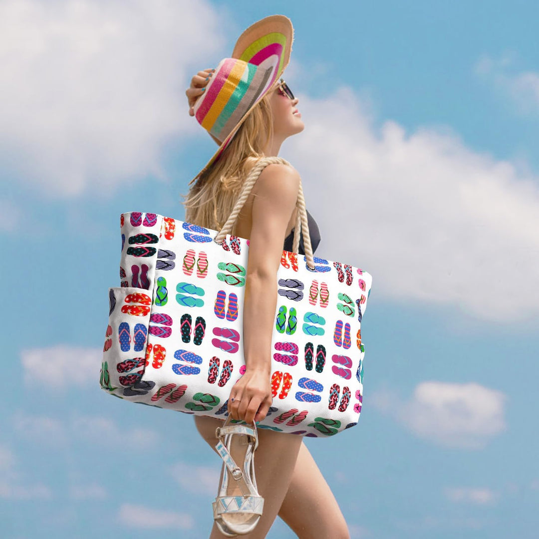Women's durable waterproof sandproof bag, oversized for travel and beach excursions.