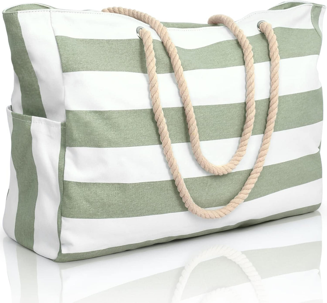 Women's stylish oversized beach tote, sandproof & waterproof, ideal for sunny days.