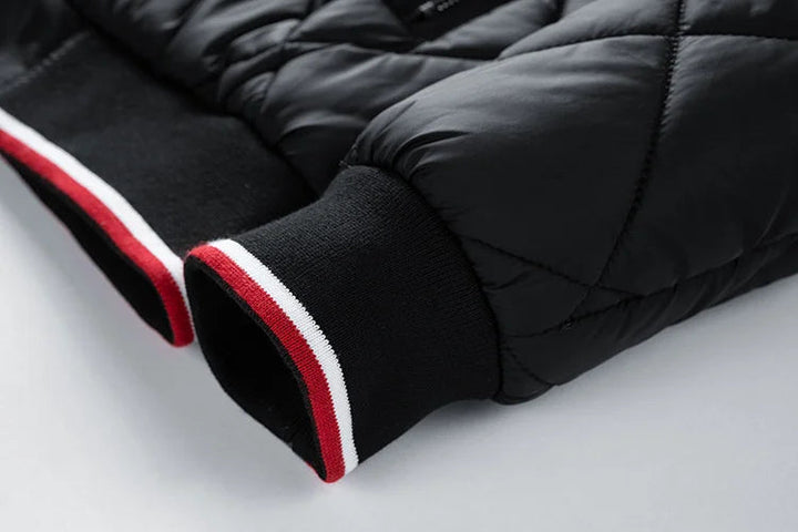 Comfortable men's diamond quilted bomber jacket. A classic zip jacket, perfect for fall fashion & daily wear.