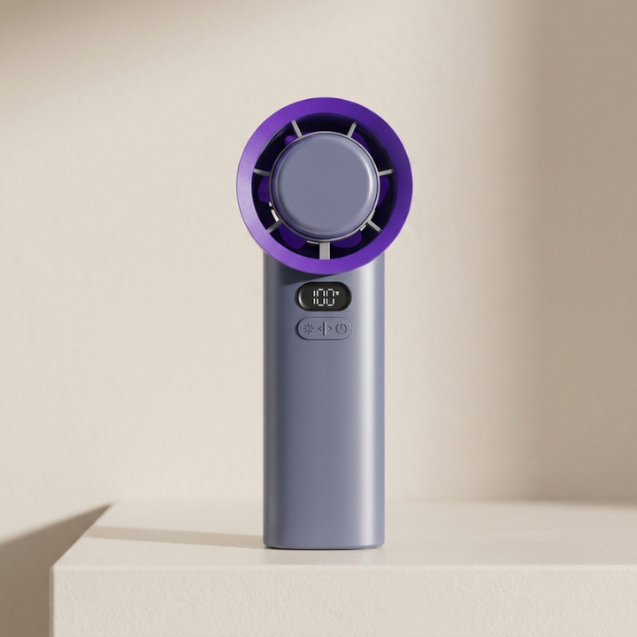 Personal USB rechargeable handheld fan, 3-speed mini cooler. Portable for travel, desk, and outdoor summer cooling.