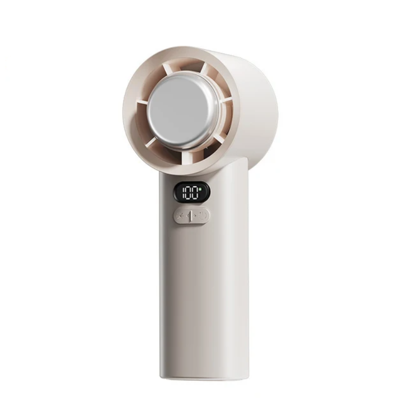 Efficient 3-speed USB rechargeable portable fan. Handheld mini cooler, perfect summer essential for personal cooling.