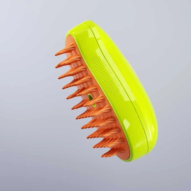 Innovative pet steam deshedding brush for dogs & cats. Gently removes loose fur while massaging and cleaning.