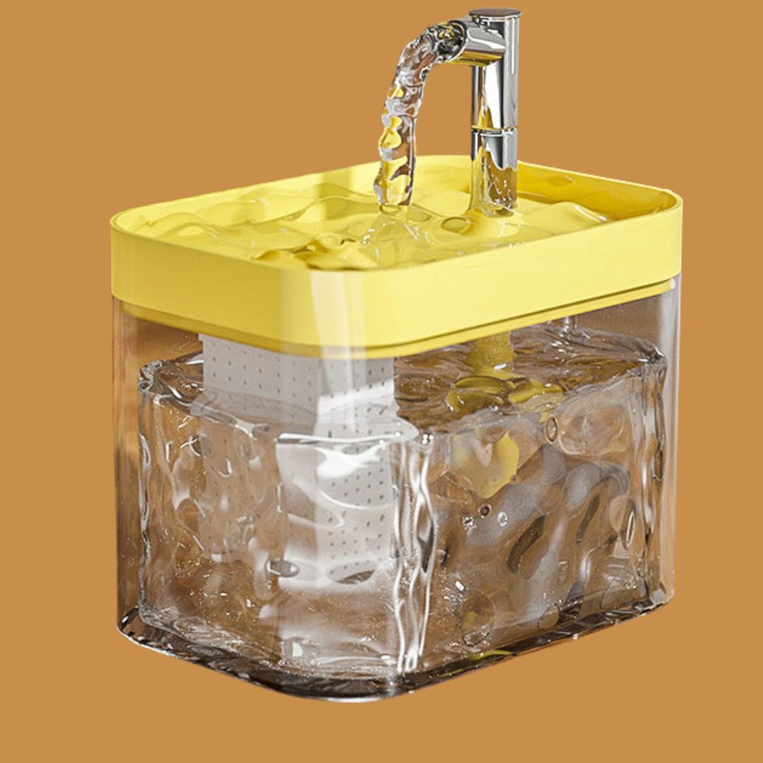 Essential pet water fountain with filtered, fresh water & a quiet pump for healthy cats & dogs.