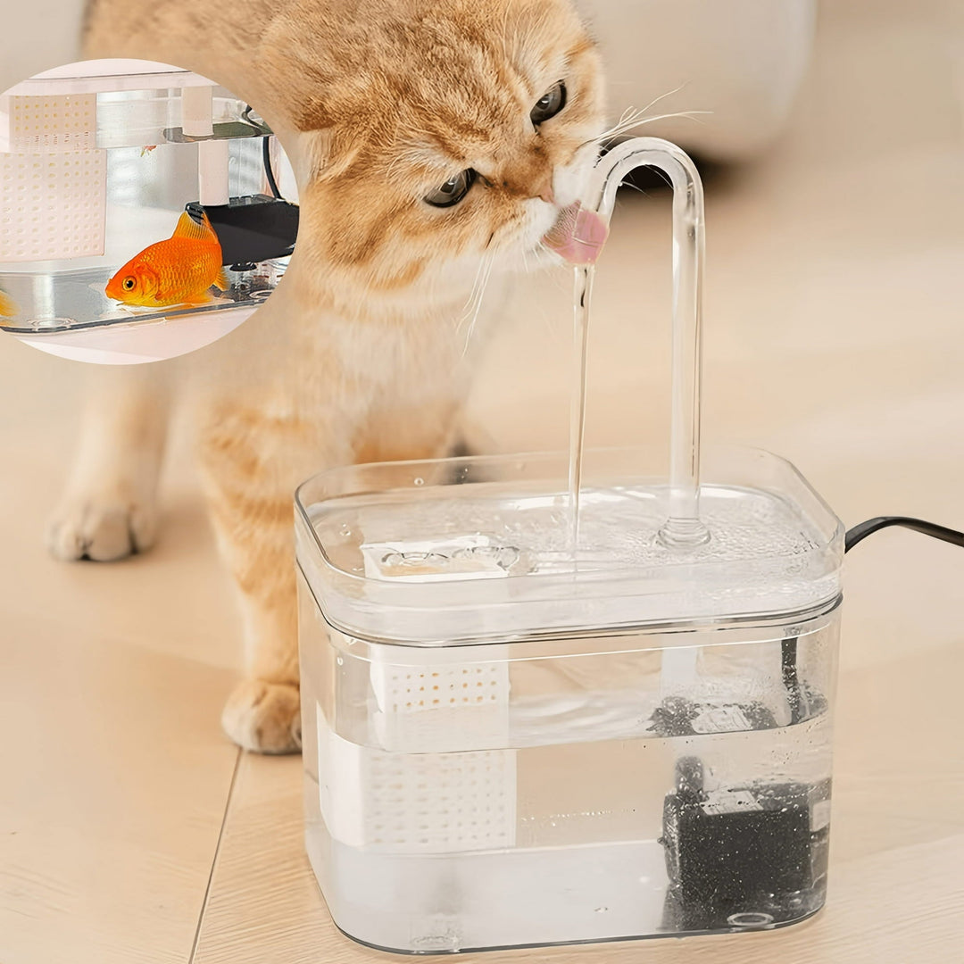 BPA-free pet water fountain for cats & dogs, offering continuous fresh, filtered water & quiet operation.