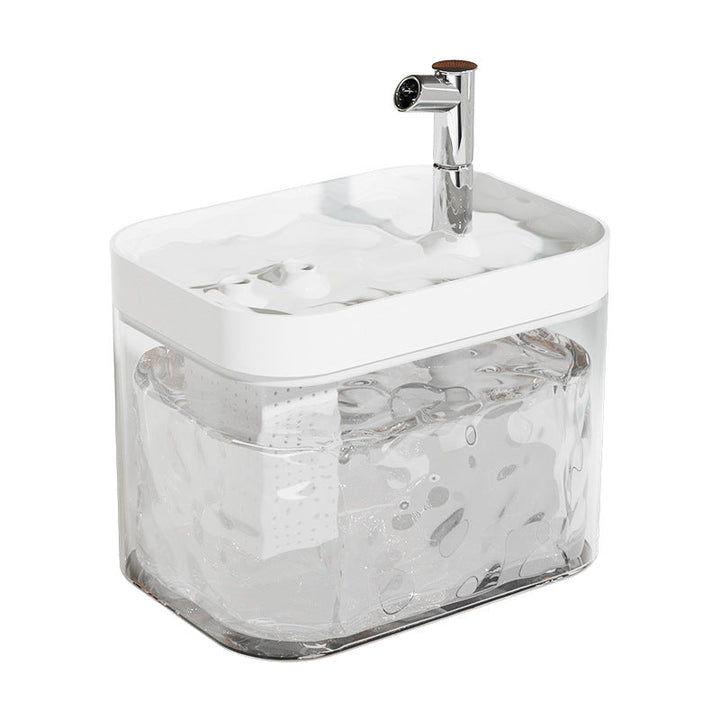 Modern BPA-free cat & dog water fountain for healthy pet hydration. Quiet pump & filtered water.