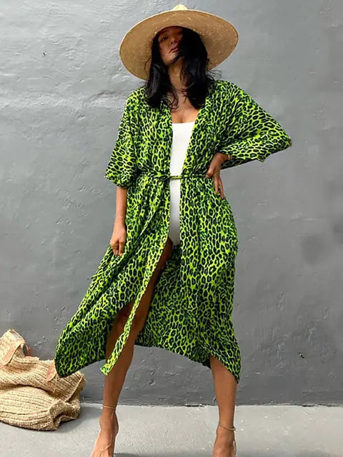 Boho chic women's sarong cover-up, ideal for resort and beach fashion.