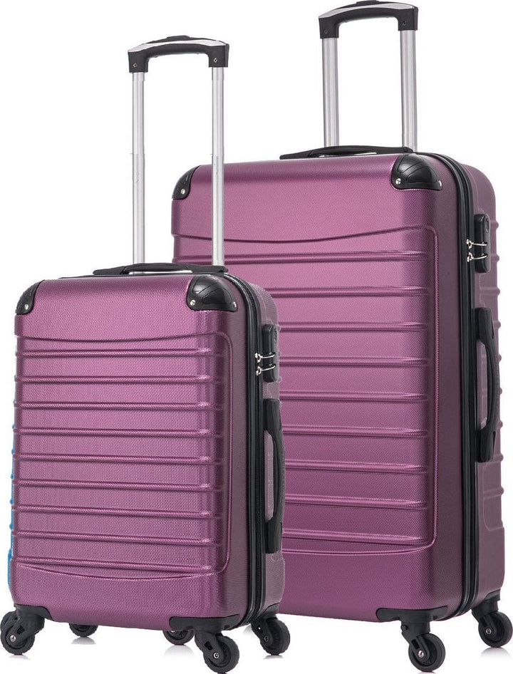 Durable pink Torino hardshell luggage set, 2-piece, with spinner wheels for stylish and reliable travel.