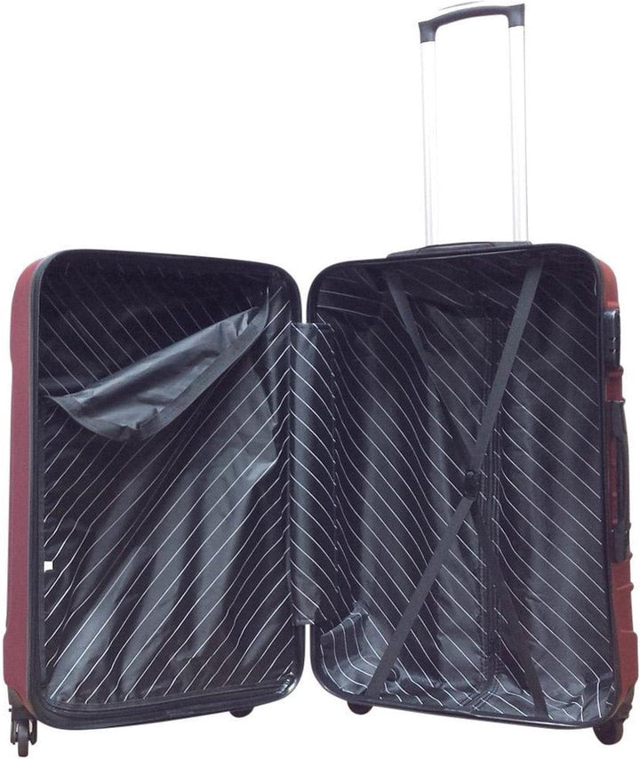 Organized 2-piece pink hardshell travel luggage set, Torino, with easy-roll spinner wheels for stress-free trips.