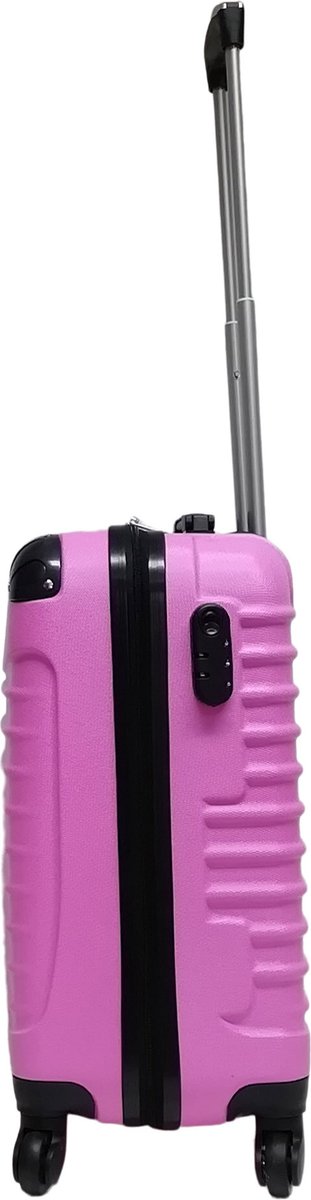 Stylish pink ABS hard shell 2-piece women's luggage set for vacation and travel needs.