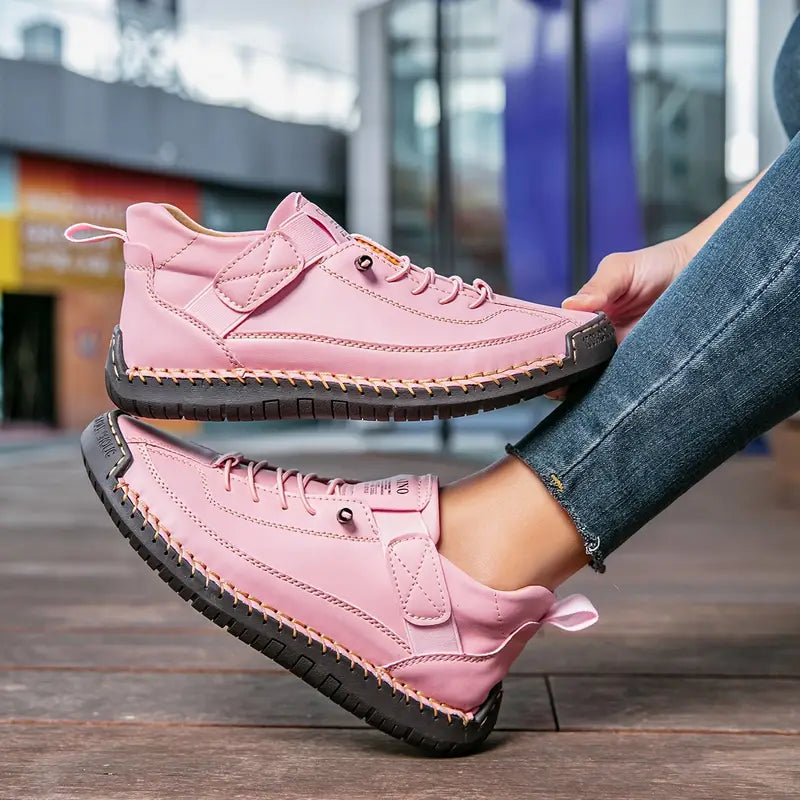 Detail of the cushioning in women's orthopaedic trainers, promoting all-day pain relief.