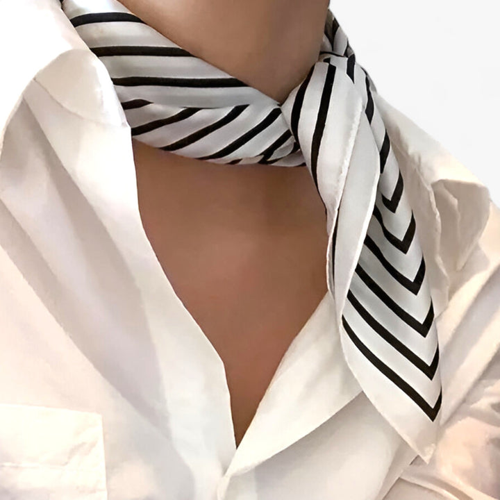 Exquisite women's silk scarf. Versatile printed design, a luxurious fashion accessory & elegant gift.