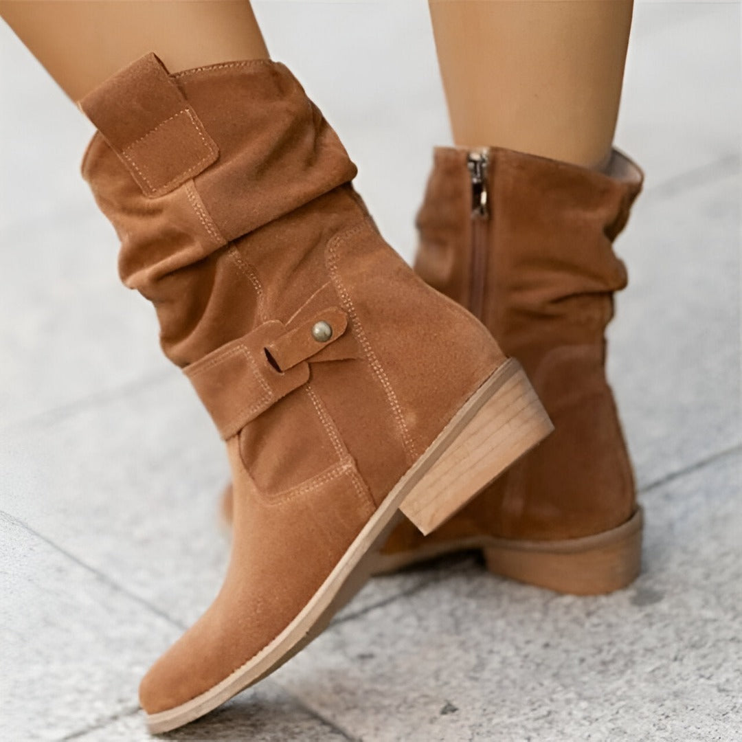 Fashionable women's comfort boots, perfect for casual all-day wear during fall & winter.