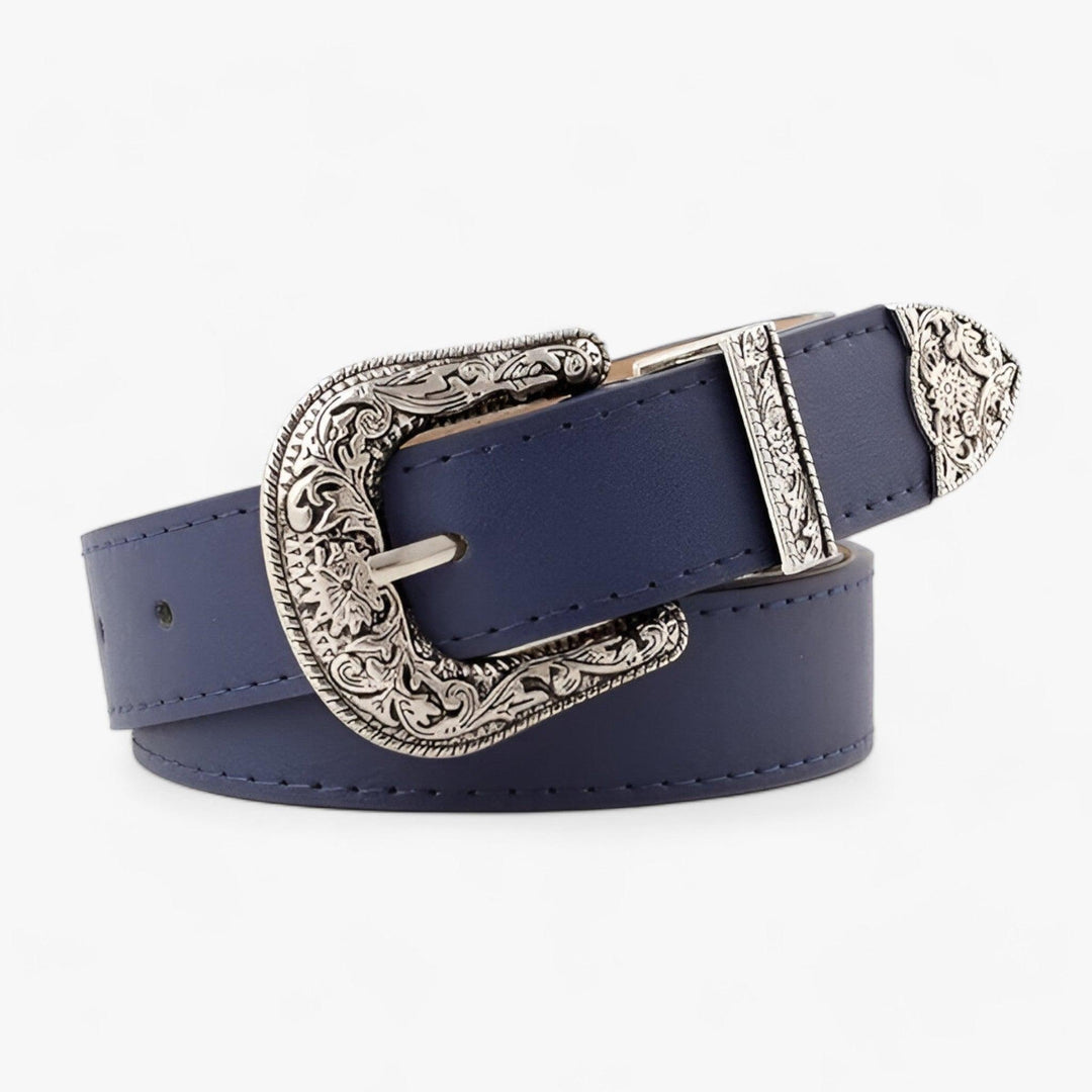 Women's vintage western leather belt, durable & stylish. A chic fashion accessory for everyday wear.