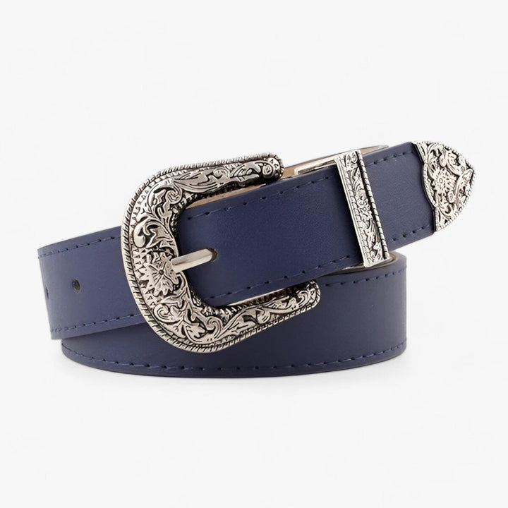 Women's vintage western leather belt, durable & stylish. A chic fashion accessory for everyday wear.