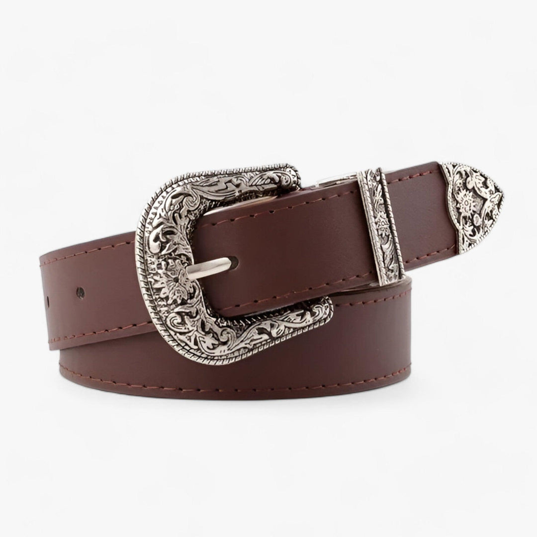 Women's western leather belt with vintage style. Durable & essential fashion accessory for everyday outfits.
