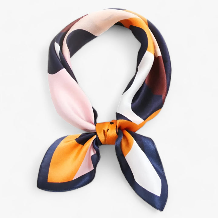 Women's luxurious printed silk scarf. Versatile fashion accessory, elegant neckwear for stylish women.