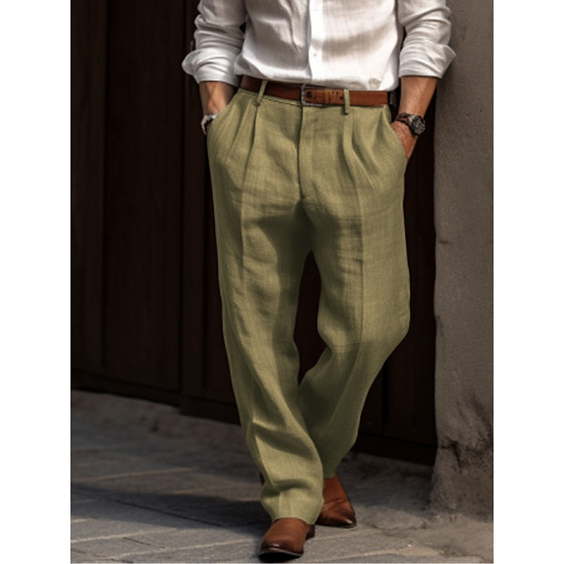 Stylish men's classic breathable pants for ultimate comfort & versatile use in casual settings year-round.