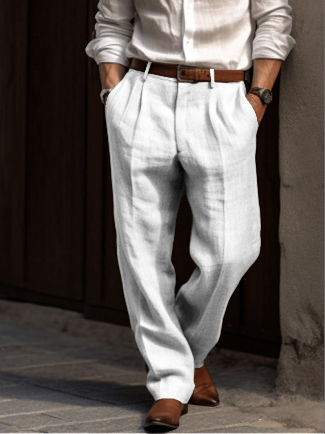 Everyday men's classic breathable pants, offering comfort and style for any season; suitable for casual outfits.