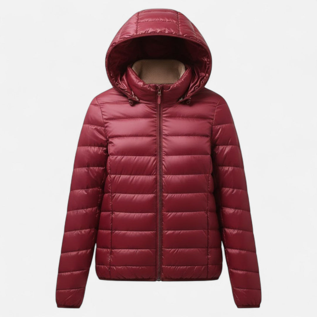 Plus-size women's winter coat, featuring a lightweight design and superior warmth.
