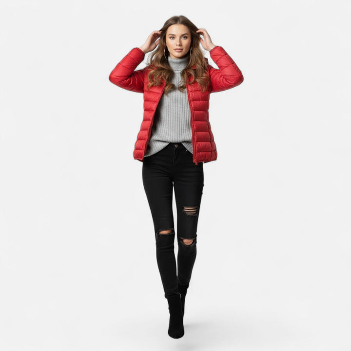 Elegant plus-size women's outerwear, warm and lightweight, suitable for various occasions.