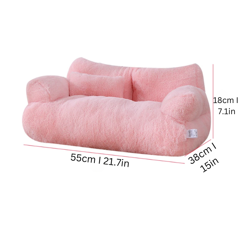 Close-up of soft, plush fabric on a washable pet bed, designed for cozy dog & cat anxiety relief.