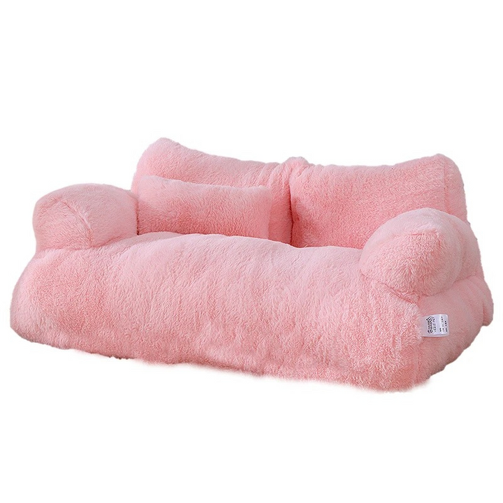 Unisex calming pet cloud bed for dogs & cats, offering cozy plush comfort & anxiety relief.