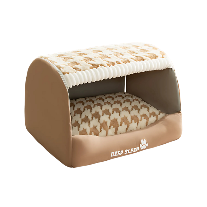 Premium plush pet bed for comfort & anxiety relief. Cozy washable den for cats & small dogs. Best supplies.