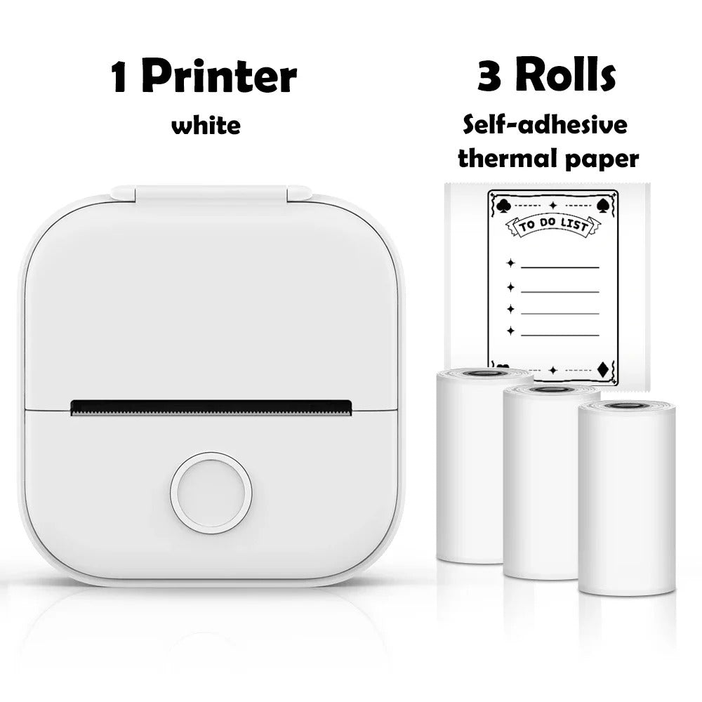Pocket-sized inkless thermal photo printer. Sleek, compact design perfect for easy, portable instant printing.