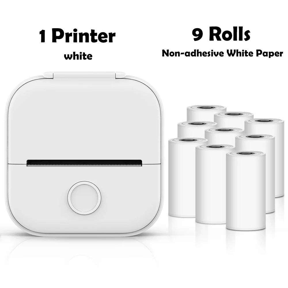 Pocket-sized inkless thermal photo printer. Sleek, compact design perfect for easy, portable instant printing.