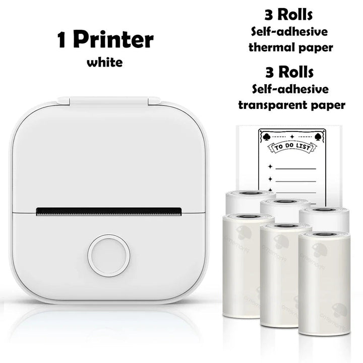 Pocket-sized inkless thermal photo printer. Sleek, compact design perfect for easy, portable instant printing.