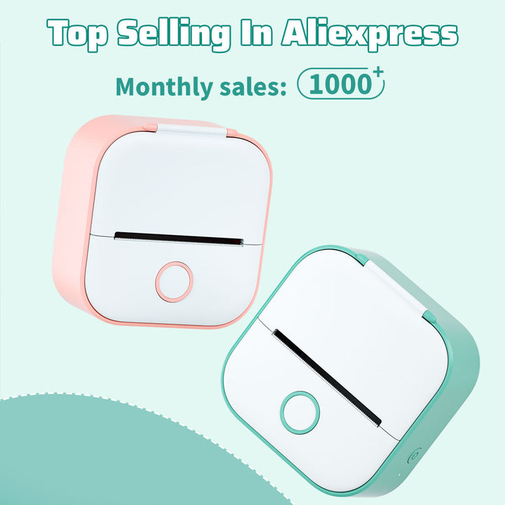 Pocket-sized inkless thermal photo printer. Sleek, compact design perfect for easy, portable instant printing.