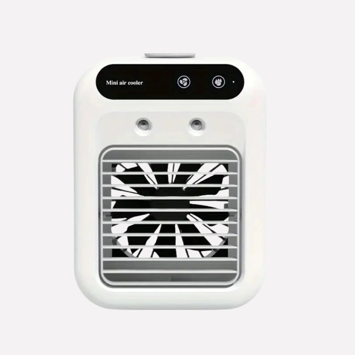 Stylish portable fan cooler & aroma diffuser, perfect for creating a comfortable, scented personal space at home or work.