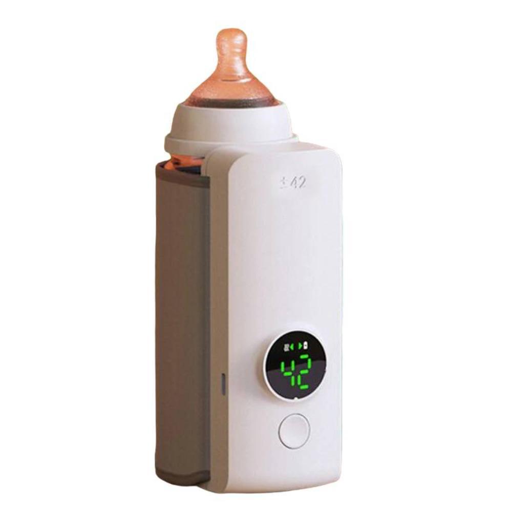 Portable baby bottle warmer with digital temperature display, perfect for on-the-go feeding and infant care.