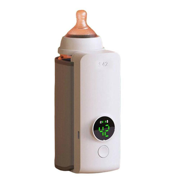 Portable baby bottle warmer with digital temperature display, perfect for on-the-go feeding and infant care.