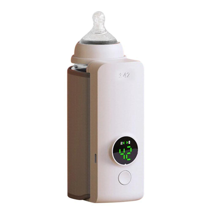Universal baby bottle warmer with precise digital temp display, a portable and rechargeable feeding essential.