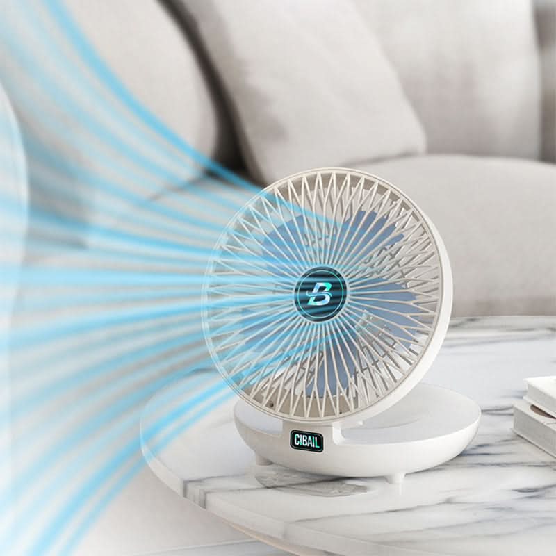 Versatile portable travel fan, handheld or desktop, delivering efficient personal air circulation.