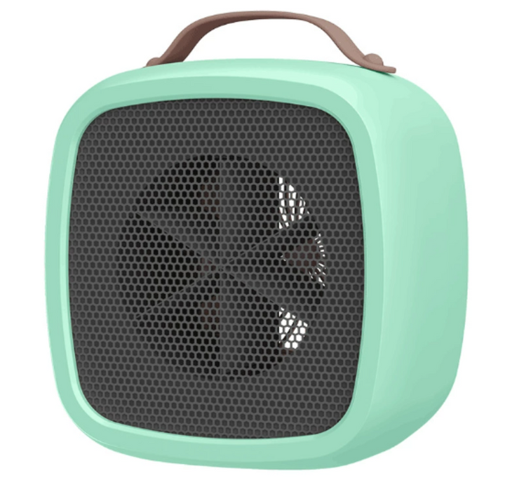 Compact fan heater with energy-saving eco mode, perfect for warming any indoor space.
