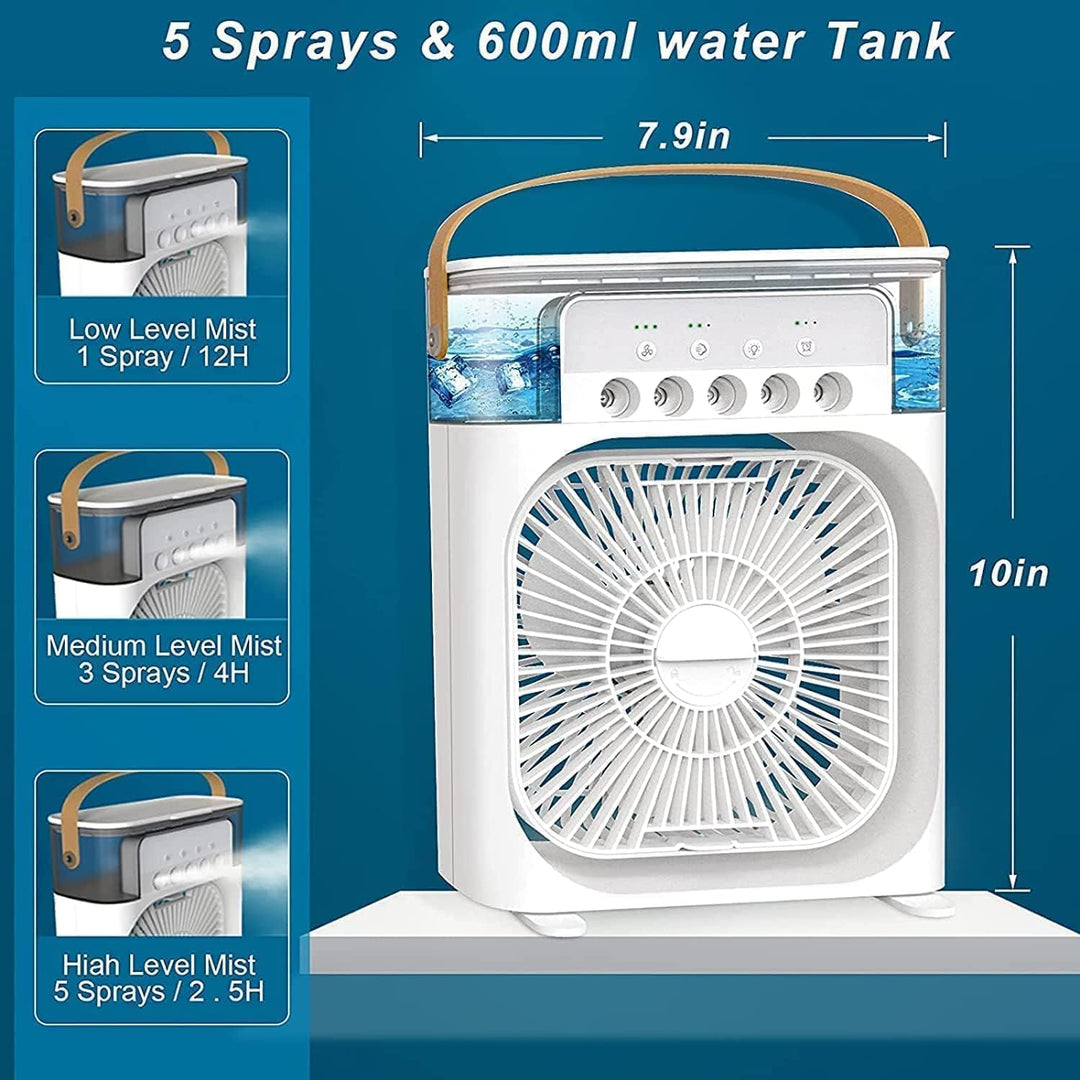 Quiet portable air cooler for bedroom, providing a cooling mist and personal comfort for restful sleep.