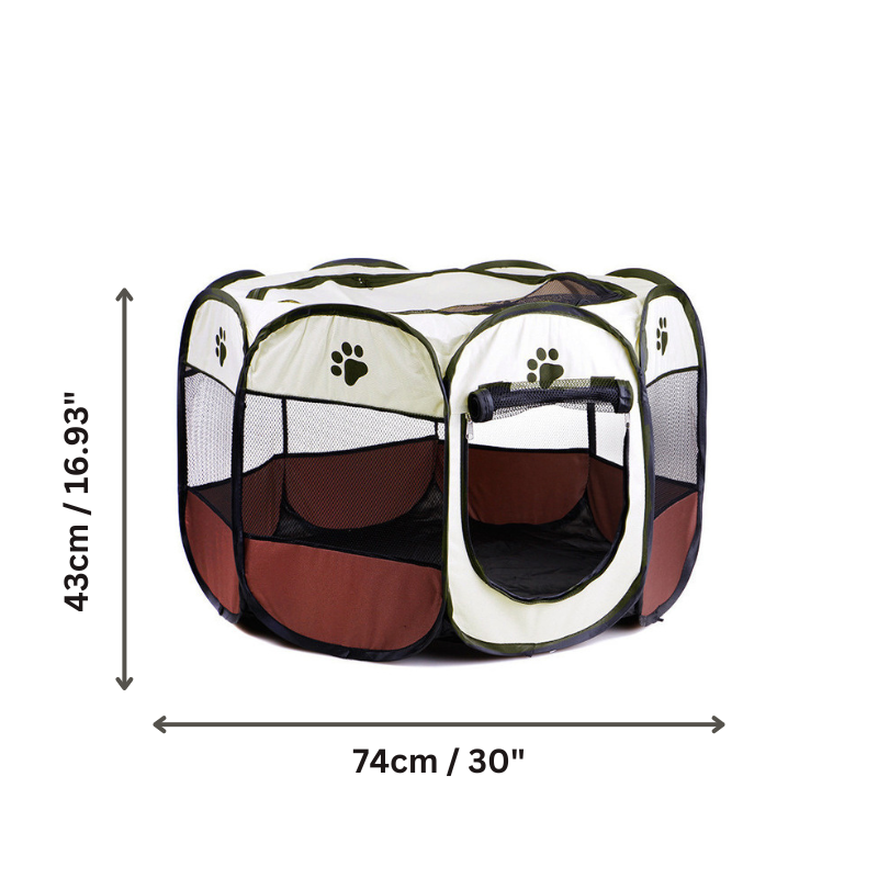 Unisex foldable pet tent & playpen for dogs, cats & puppies. Versatile indoor-outdoor animal house/kennel.
