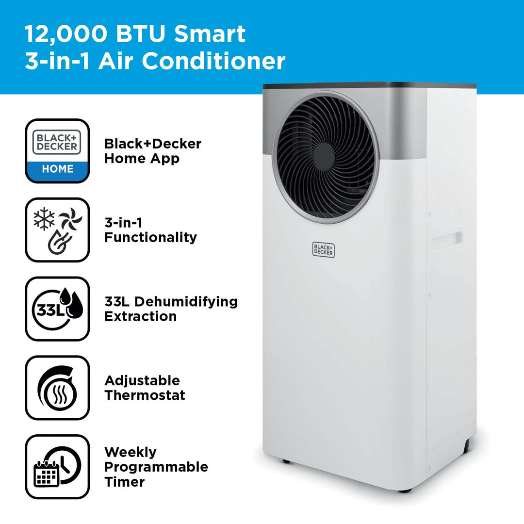Smart portable AC unit with digital display & remote control, offering efficient home & office climate control.