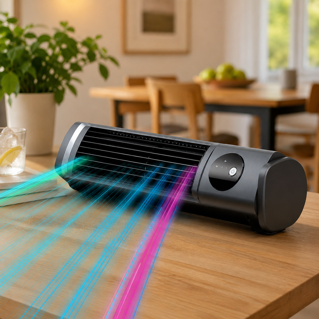 Portable tower fan with adjustable oscillation & 12-hour timer, perfect for bedroom, office, or home cooling.