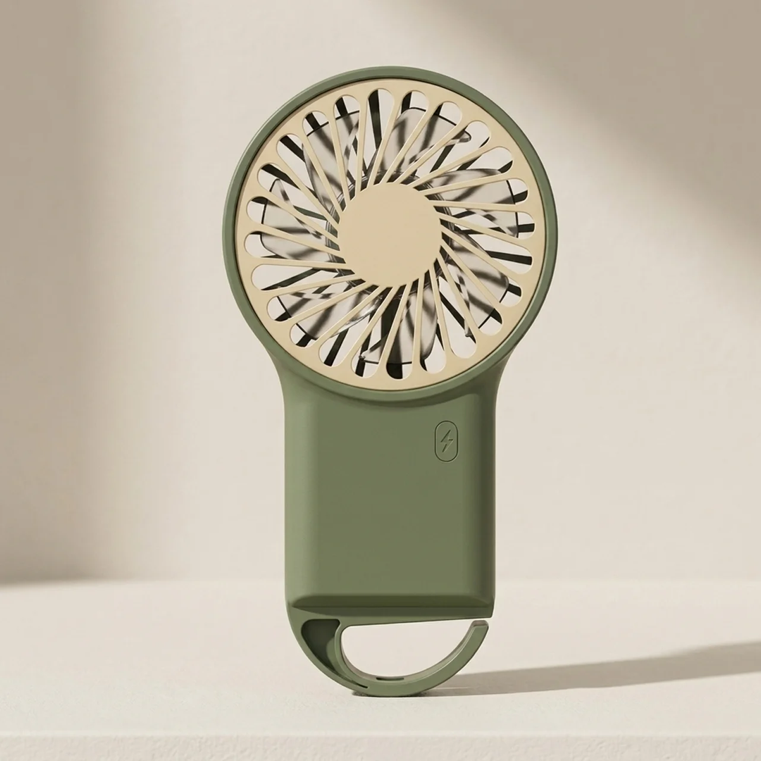 Portable USB cooling fan for personal use, ideal for desktop, travel, or camping. Compact & multi-speed.