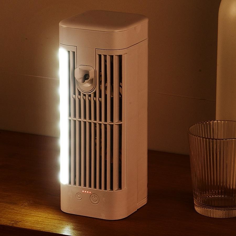 Efficient cooling fan featuring 3-speed mist, bright night light, and portable USB design for any room.
