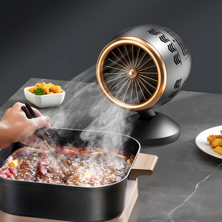 Compact USB kitchen smoke extractor fan, 3 speeds, perfect for RVs, dorms, small apartments, hot pot, BBQ.