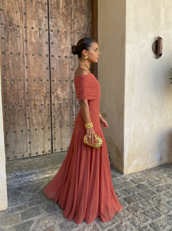 Chic women's one-shoulder maxi dress, perfect for elegant evening, formal, and party wear.